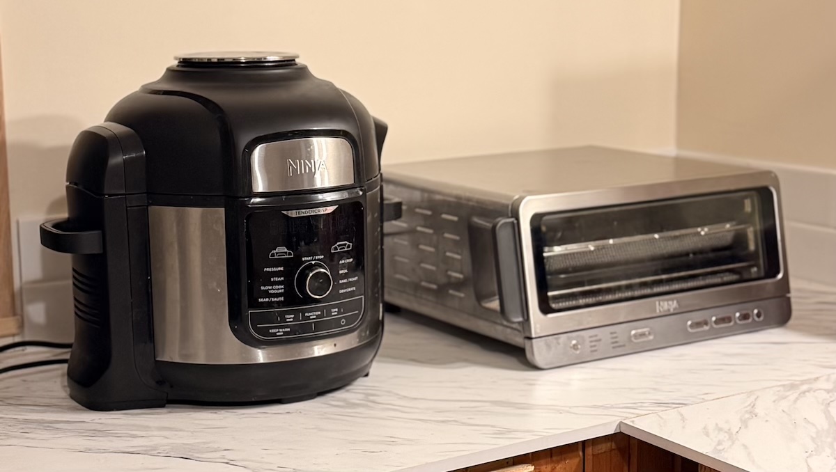 A Ninja Foodi and a Ninja Flip on a kitchen counter